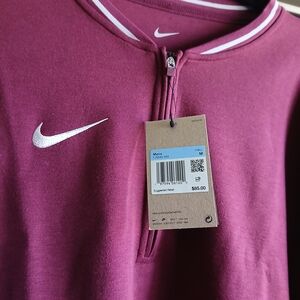 Nike Maroon Quarter-Zip Pullover with White Swoosh